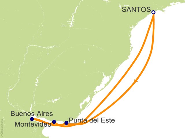 7 Night Argentina and Uruguay Holiday Cruise from Santos (Sao Paulo)