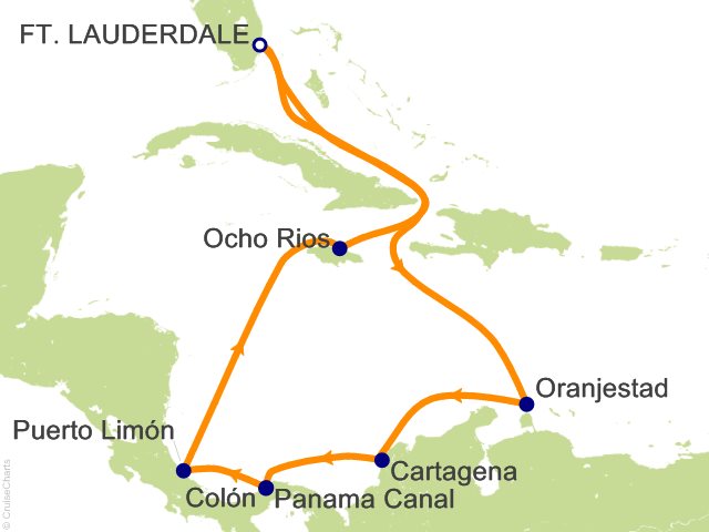10 Night Roundtrip Panama Canal (Partial Transit) Cruise from Fort Lauderdale