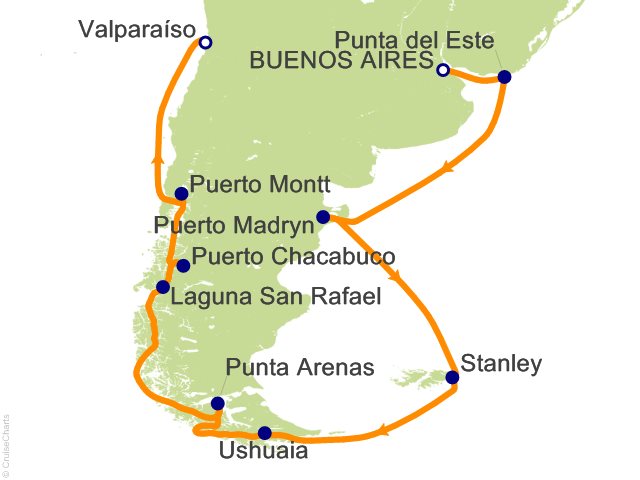 16 Night Southernmost Wonders Cruise from Buenos Aires