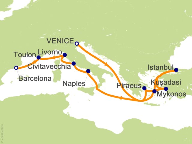 12 Night Grand Mediterranean from Venice Cruise from Venice