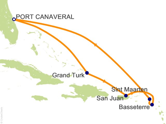 8 Night Eastern Caribbean Cruise from Port Canaveral