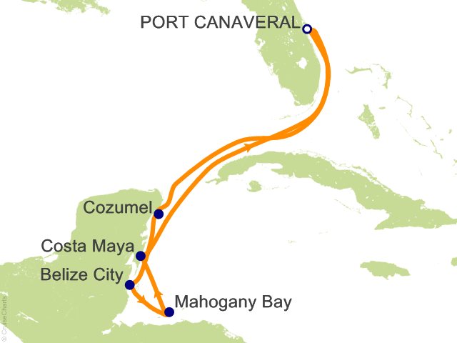 carnival valor route map
