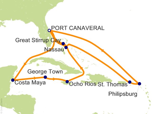 14 Night Eastern and Western Caribbean from Port Canaveral Cruise from Port Canaveral