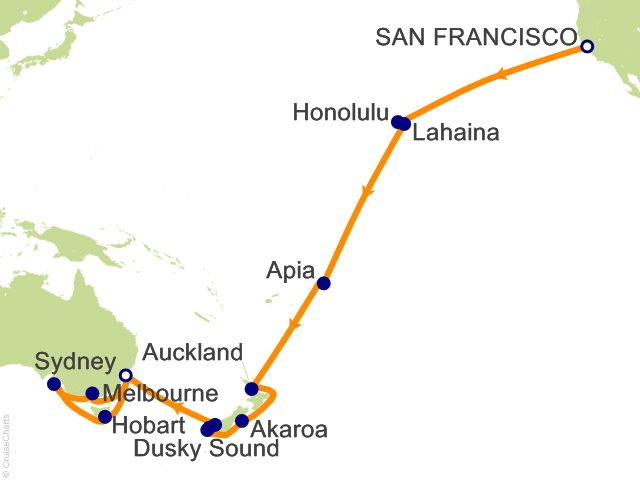 29 Night San Francisco to Sydney Cruise from San Francisco