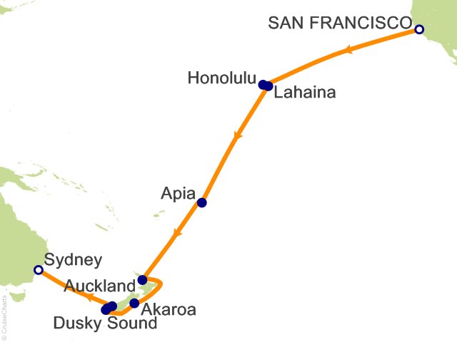 21 Night San Francisco to Sydney Cruise from San Francisco