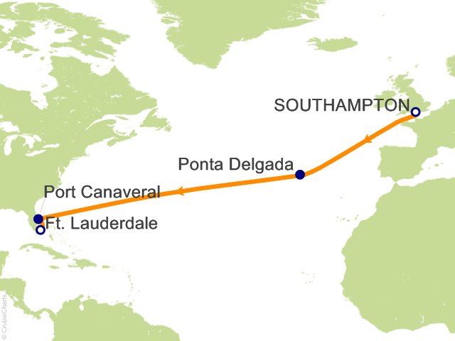12 Night Southampton to Fort Lauderdale Cruise from Southampton