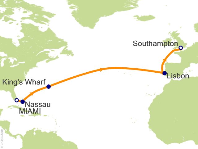 13 Night Trade Winds Transatlantic Cruise from Miami
