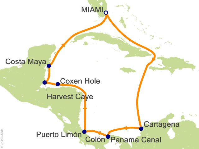 11 Night Panama Canal Round trip from Miami   Itinerary A Cruise from Miami