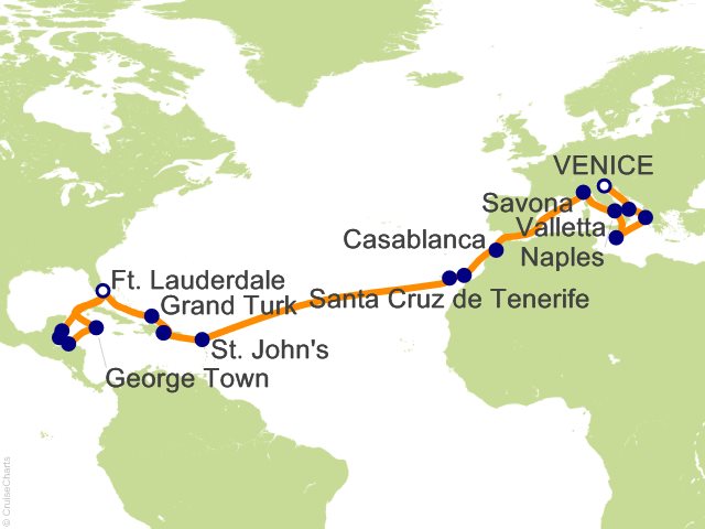 31 Night Voyage to Caribbean Cruise from Venice