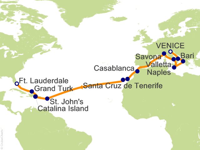 24 Night Voyage to Caribbean Cruise from Venice