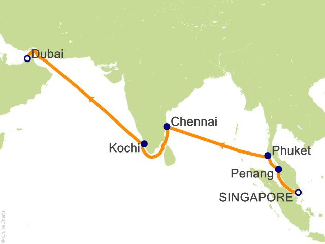 13 Night Singapore to Dubai Cruise from Singapore