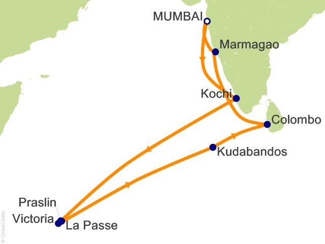 20 Night Seychelles and Maldives Cruise from Mumbai