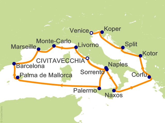 17 Night Ancient Turquoise Seas Cruise from Civitavecchia (Rome)