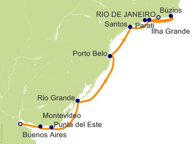 10 Night South American Rhapsody Cruise from Rio de Janeiro