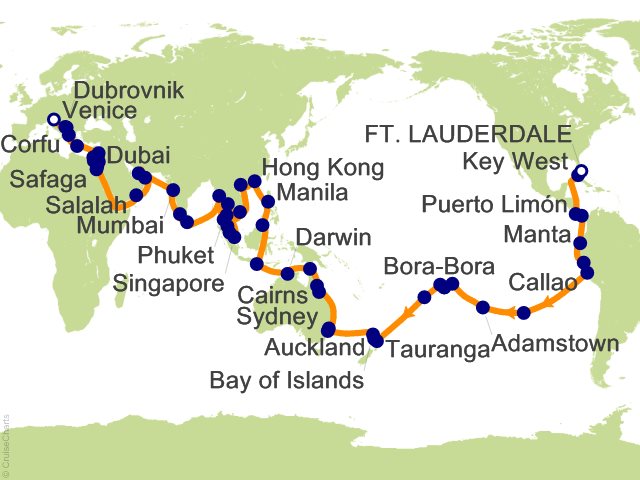 115 Night World Cruise 2016 Cruise from Fort Lauderdale