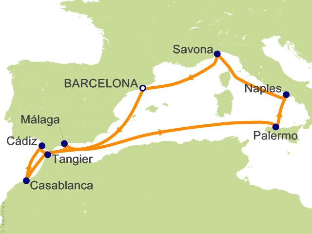 11 Night Italy  Spain  Morocco Cruise from Barcelona
