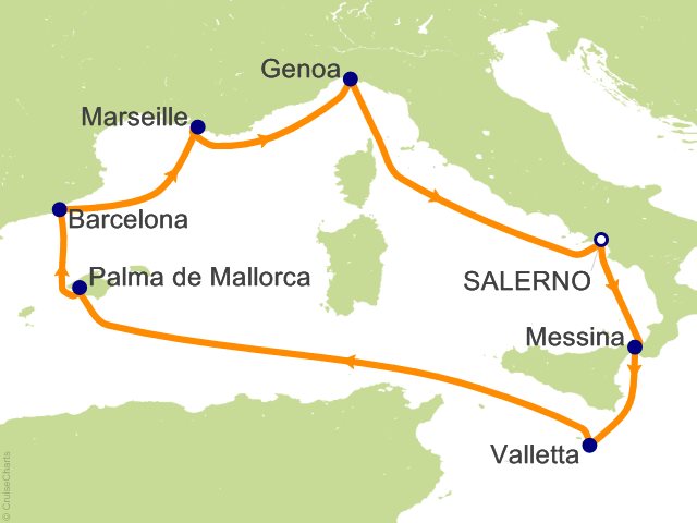 7 Night Mediterranean Cruise from Salerno