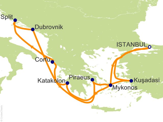 11 Night Greece  Turkey and Croatia Cruise from Istanbul