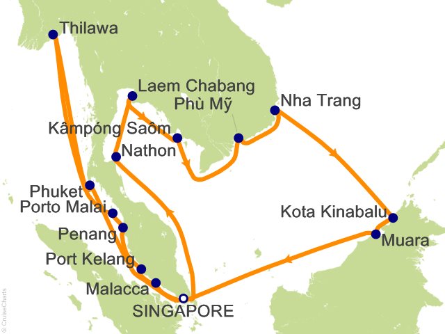 28 Night Far East Passage and Asian Adventure Cruise from Singapore
