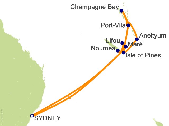13 Night New Caledonia and Vanuatu Cruise from Sydney